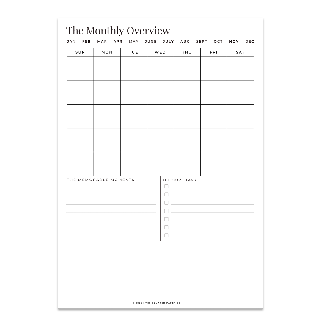 PREORDER The Monthly Overview Stickypad