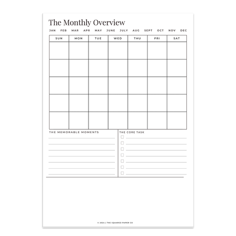 The Monthly Overview Stickypad