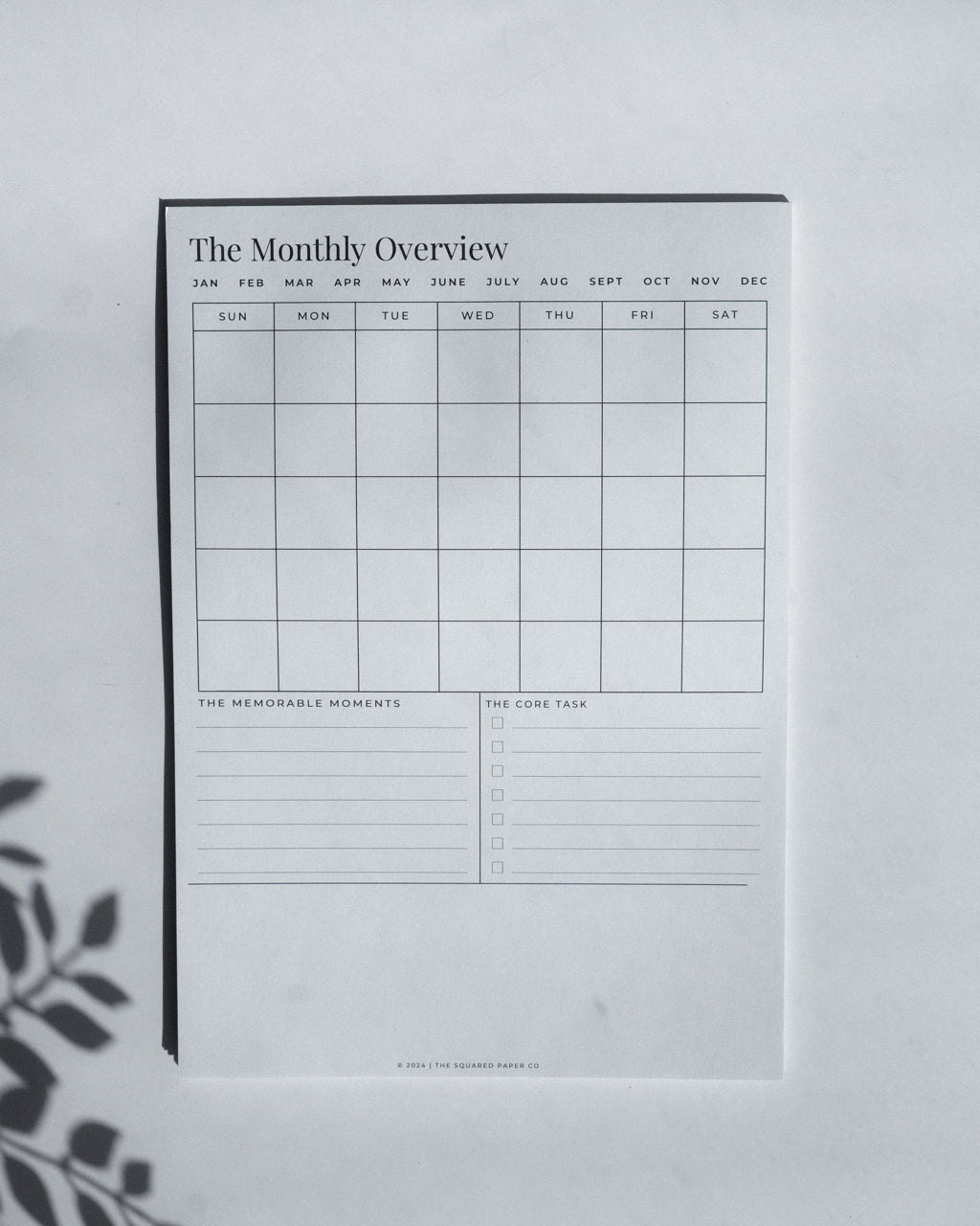 The Monthly Overview Stickypad